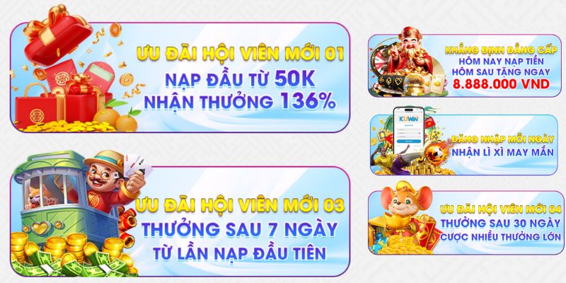 Nạp tiền lần đầu tại đại lý Kuwin sẽ có cơ hội nhận thưởng nhiều 